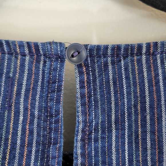 MADEWELL ruffle front Cecile rainbow stripe long sleeve dainty romantic top - Picture 7 of 11